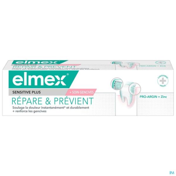Elmex Dentifrice Sensitive Plus Repare & Prévient 75ml 
