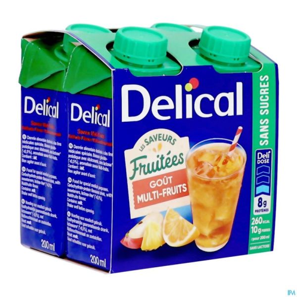 Delical Boisson Fruitee Multi-fruit S/sucre4x200ml