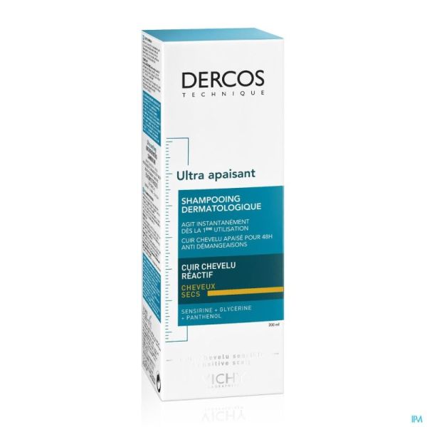 Dercos Shampooing Dermo Apaisant Cheveux Secs 200 Ml