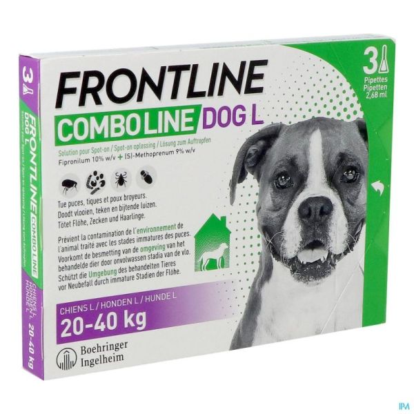 Frontline Combo Line pour Chien de 20 à 40kg 3x2,68ml Dog L