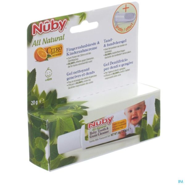 Nuby Citroganix Gel pour le Nettoyage des Dents + Doigtier Médium
