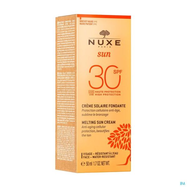 Nuxe Sun Crème Solaire Fondant Ip30 Visage 50ml