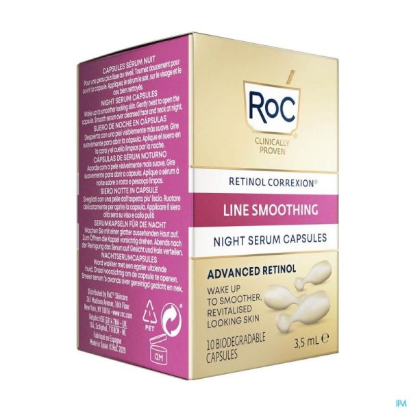 Roc Retinol Correx.line Smooth.night Sérum Gélules 10