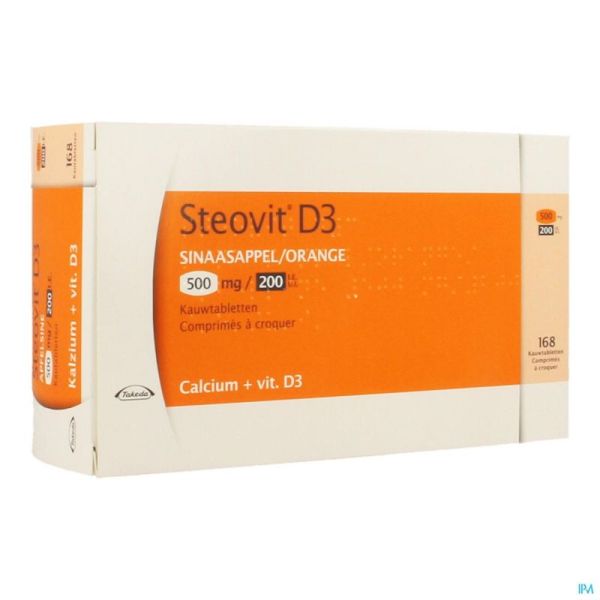 Steovit D3 Orange 168 Comprimés A Croq 200 Ui