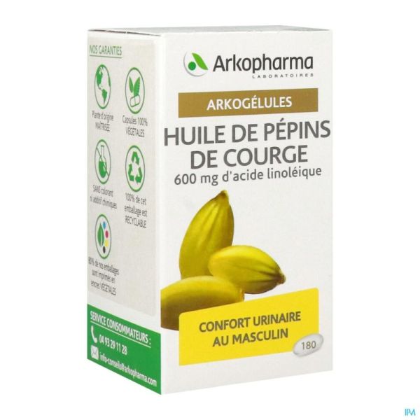 Arkocaps Huile De Pepins De Courge 180 Gélules