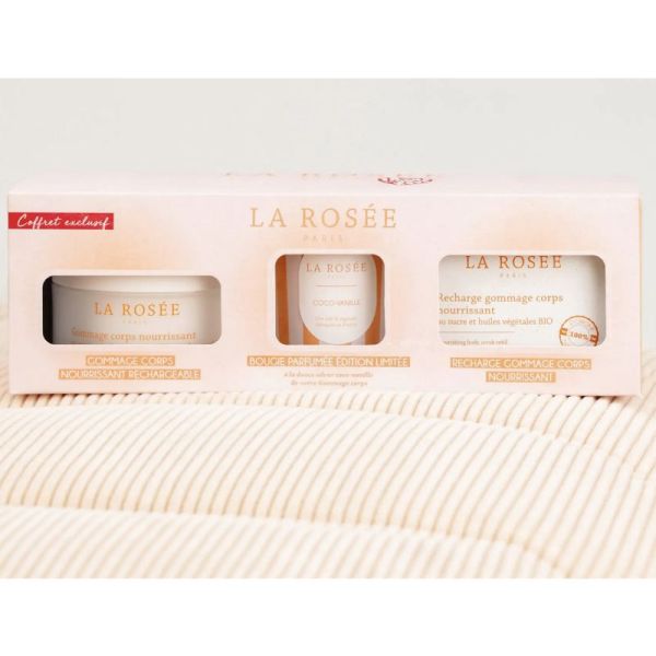 La Rosée Coffret Anniversaire Gommage avec Bougie 10 Ans 3 Produits