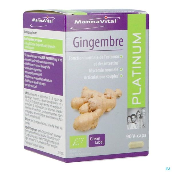 Mannavital Gingembre Platinum V-gélules 90