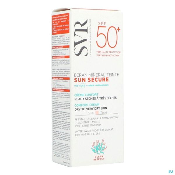 Sun Secure Minéral Teite Peau Sèche Ip50+ 60ml