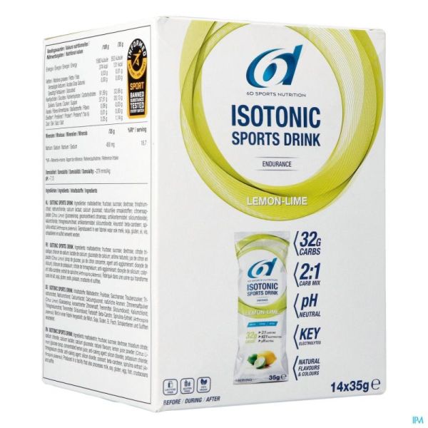 6d Isotonic Sports Drink Lemon Lime Prd Sach14x35g