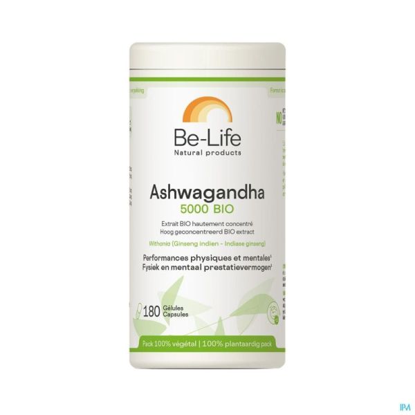 Ashwagandha 5000 Bio Be Life Gélules 180