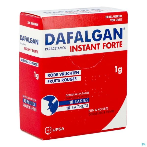 Dafalgan Instant Forte 1 Gr. Fruits Rouges 10 Sachets