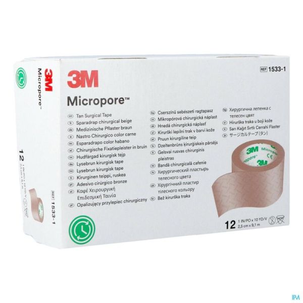 Micropore Sparadrap Chirurgical Couleur Peau 2,5cm X 915cm