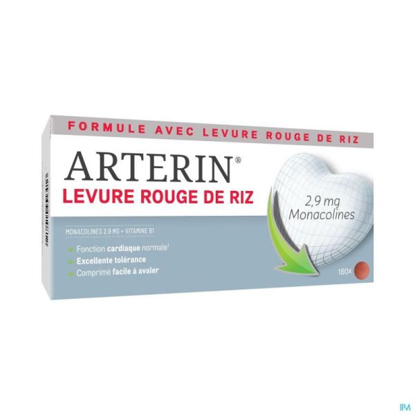 Arterin Levure de Riz Rouge 180 Comprimés