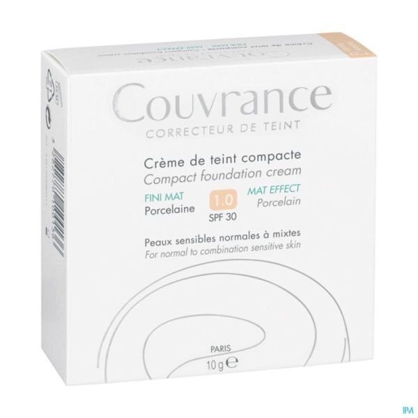 Avène Couvrance Crème Teintée Compacte Porcelaine Fini Mat