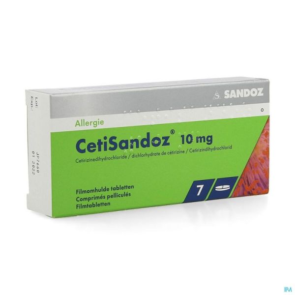 Cetirizine Sandoz 7 Comprimés 10 Mg