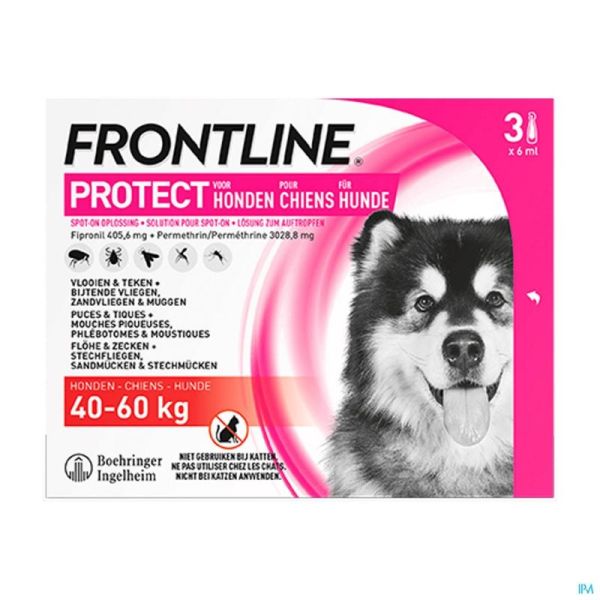 Frontline Protect Spot On pour Chien de 40 à 60kg 3 Pipettes
