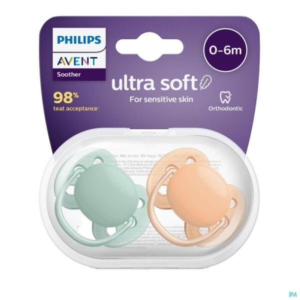 Philips Avent Sucette Soft Cognac Green +0m