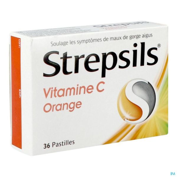 Strepsils Vitamine C Orange 36 Comprimés A Su