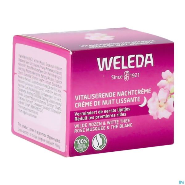 Weleda Crème Nuit Liss. Rose Musq.&thé Blanc 40ml