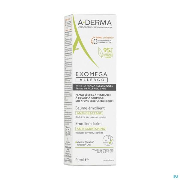Aderma Exomega Allergo Baume Emollient Tube 40ml