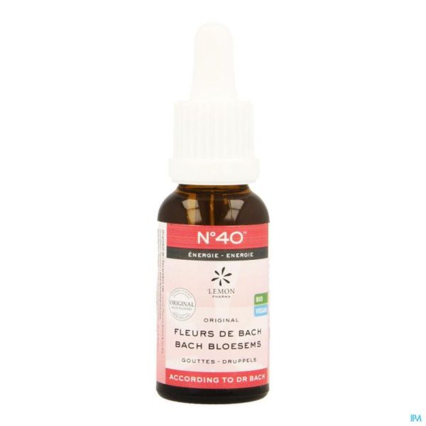 Fleurs De Bach Bio N40 Gouttes Energie 20ml