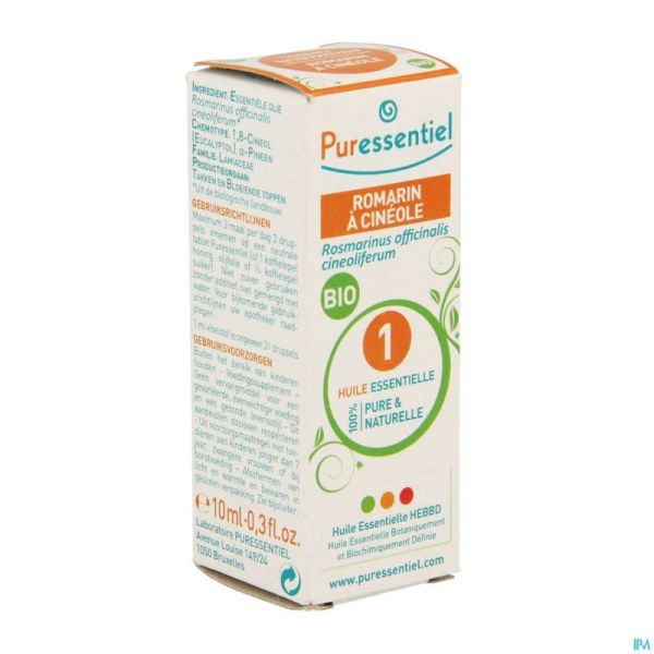 Puressentiel Expert Romarin à Cinéole Bio Huile Essentielle 10 Ml