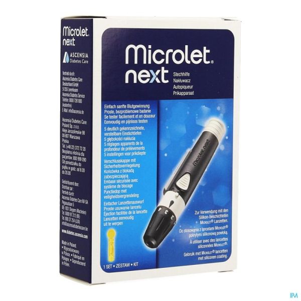 Ascensia Microlet Next Autopiqueur + 10 Aiguilles