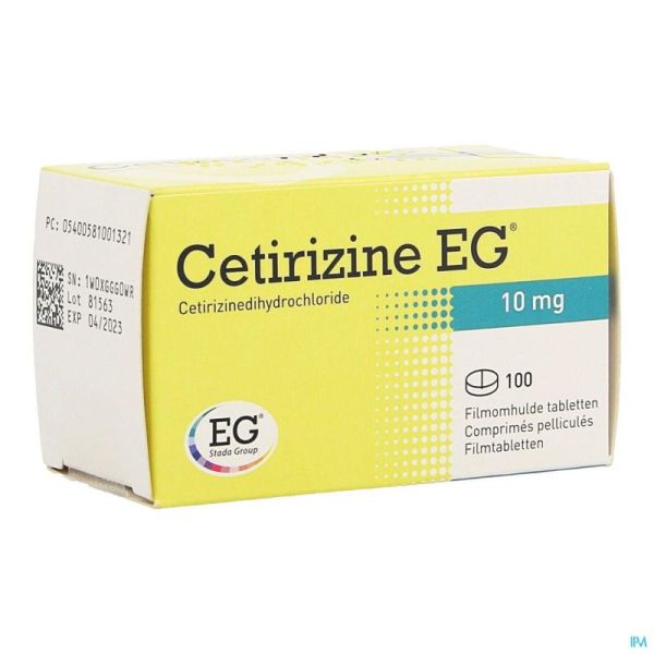 Cetirizine E.g. 100 Comprimés 10 Mg