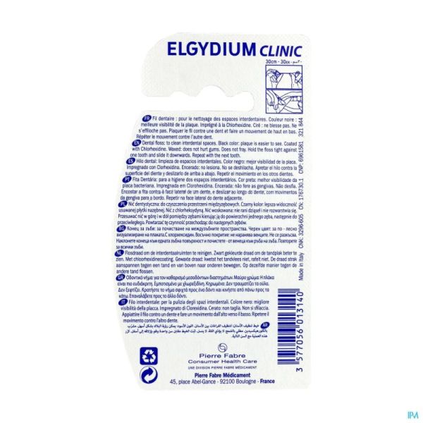 Elgydium Clinic Dentalfloss Chlorhexidine Black