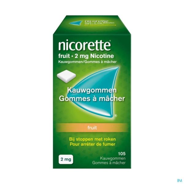Nicorette Chewing-gum Fruit 105 Comprimés 2 Mg