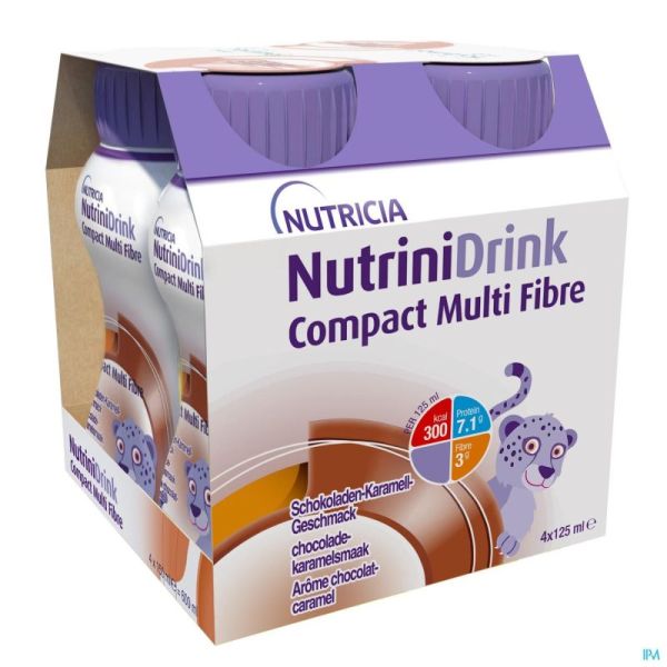 Nutrinidrink Compact Multi Fibre Chocolat 4x125ml