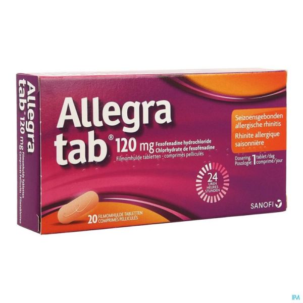 Allegratab 120 mg 20 Comprimés