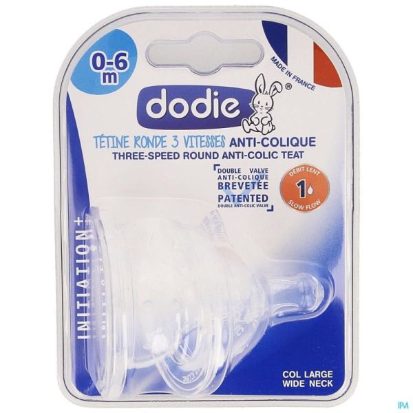 Dodie Tétine Iniiation+ 3 Vitesses Debit 1 2