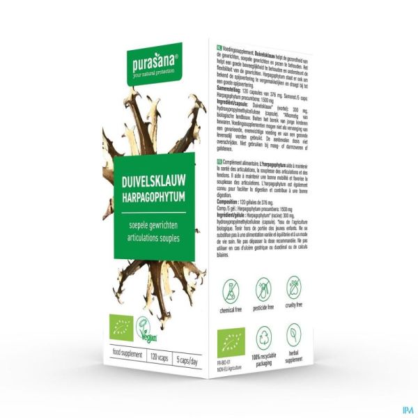 Purasana Vegan Harpagophylum 300mg Bio V-gélules 120