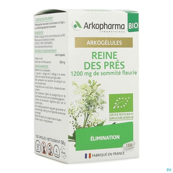 Arkogelules Reine Des Pres Bio 150 Gélules Flacon 150