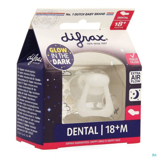 Difrax Sucette Dental Nuit +18m 1 Pièce