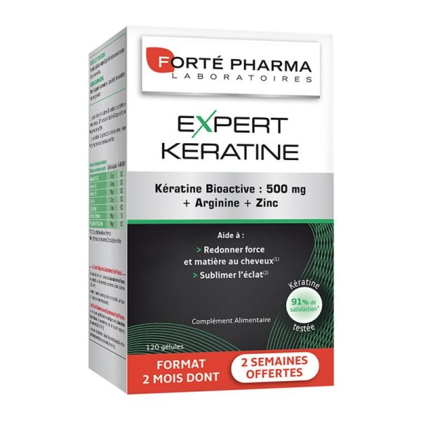 Expert Keratine Forte Pharma  120 Gélules  2 Semaines Gratuites