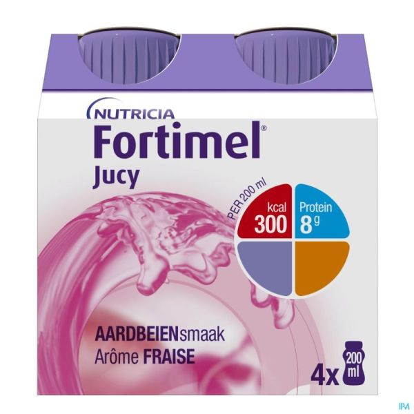 Fortimel Jucy Arome Fraise Bouteilles 4x200ml