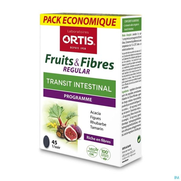 Ortis Fruits & Fibres Regular ecopack 45 Comprimés
