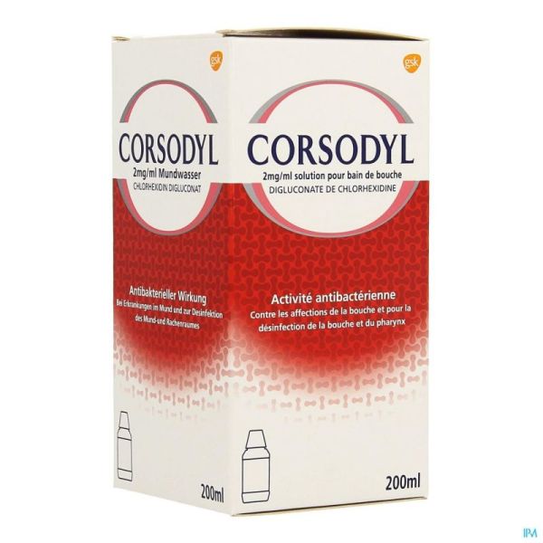 Corsodyl Eau Buccale 200 Ml