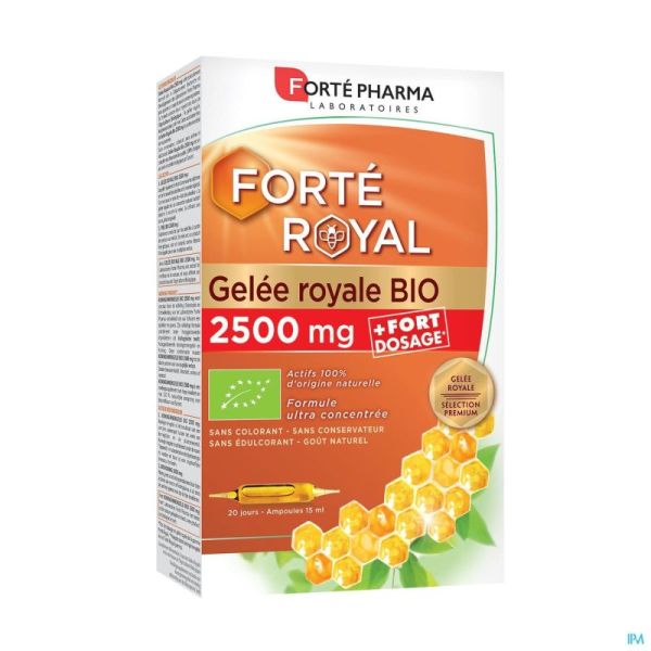 Gelee Royale Bio 2500mg Ampoules 20x15ml