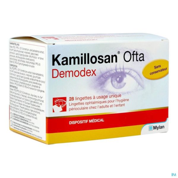 Kamillosan Ofta Demodex Lingettes 28