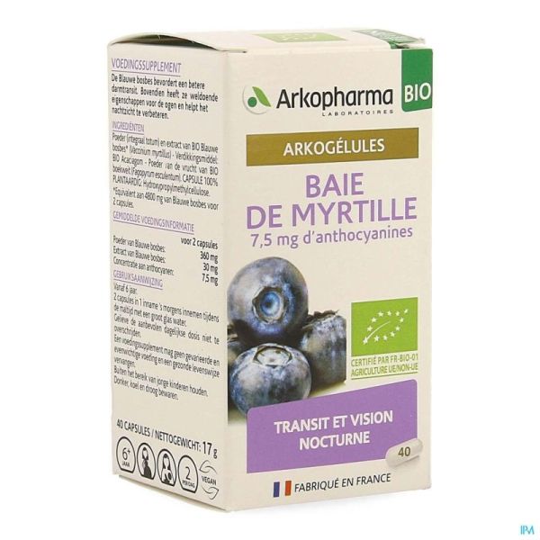 Arkogelules Myrtille Baie Bio Gélules 40 