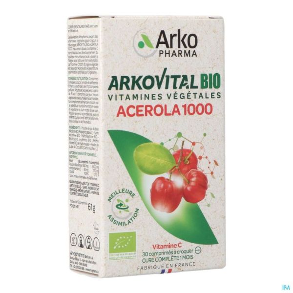 Arkovital Acerola 1000 Bio Comprimés Croq 30