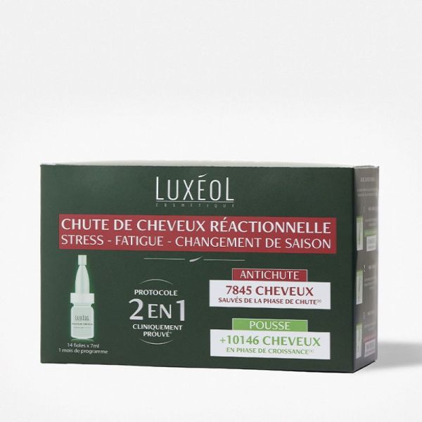 Luxéol Ampoules Chute de Cheveux Réactionnelle 2en1 fioles 14x6ml