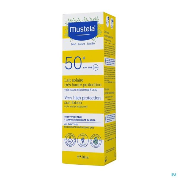 Mustela Solaire Lait Très Haute Protection Ip50+ 40ml