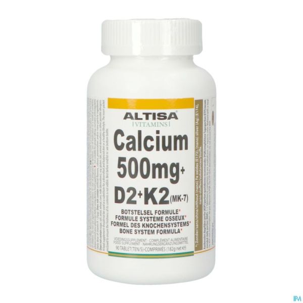 Altisa Calcium 500mg + Vit.d2 + Vit.k2 Pot Comp 90