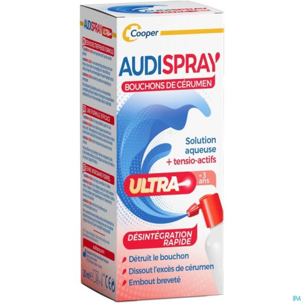 Audispray Ultra solution auriculaire bouchons cérumen 20ml