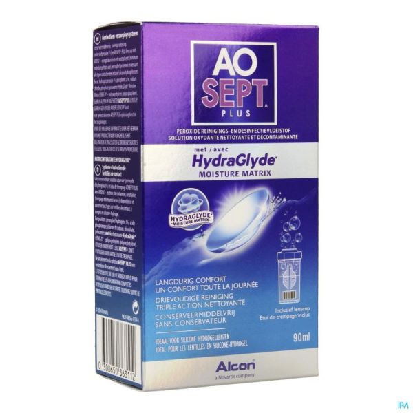 Aosept Plus Hydraglyde 90 Ml + 1 Lenscas