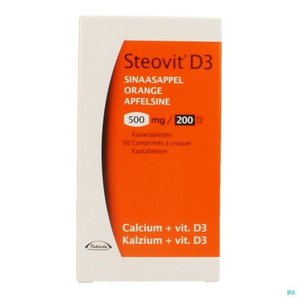 Steovit D3 Orange 60 Comprimés A Croq 200 Ui